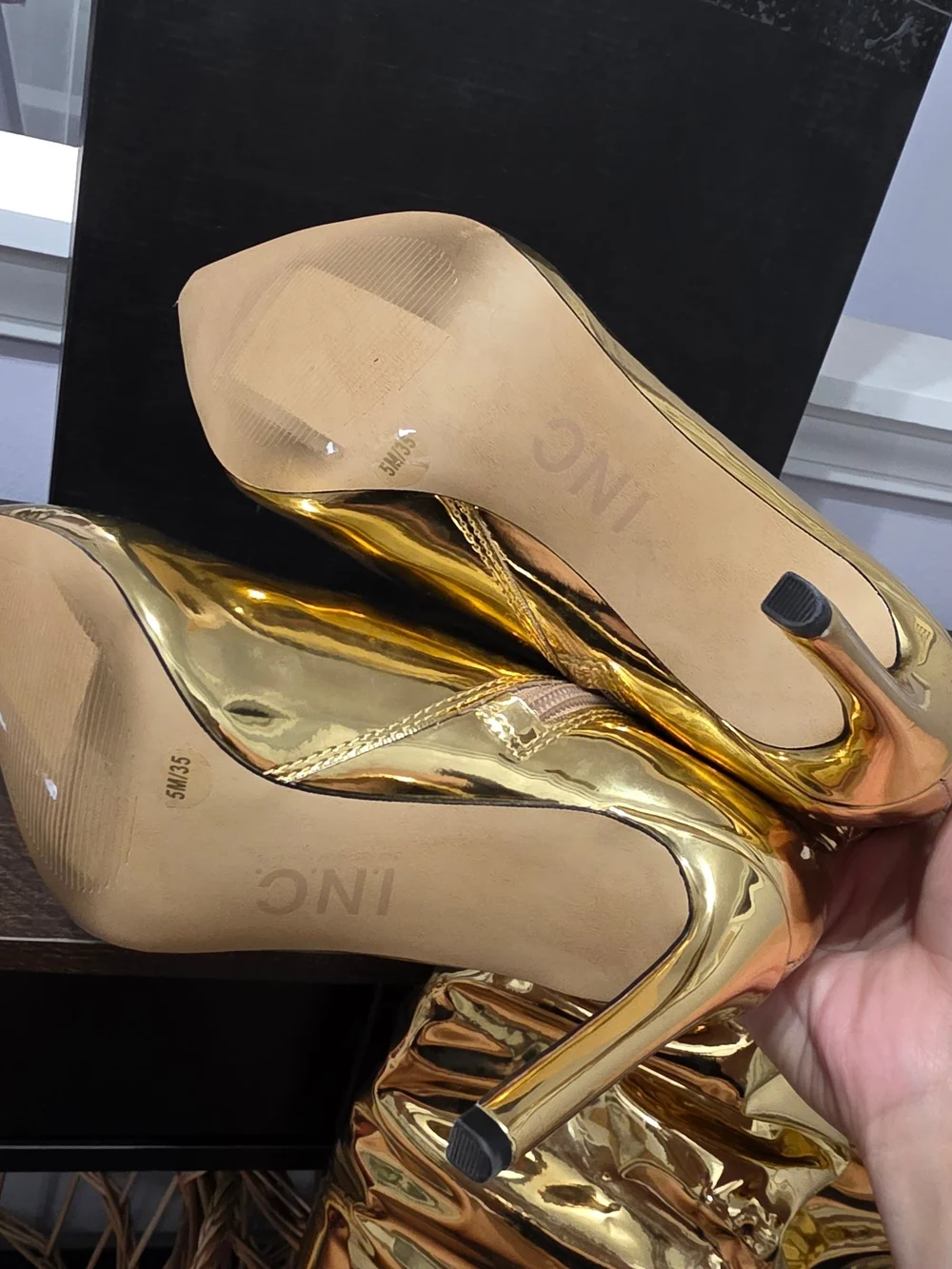 I.N.C. International Concepts Women's Gold Iyonna Over-The-Knee Slouch Boots NIB